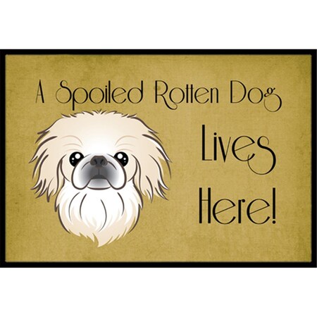 Carolines Treasures Pekingese Spoiled Dog Lives Here Indoor and Outdoor Mat- 18 x 27 in. BB1469MAT